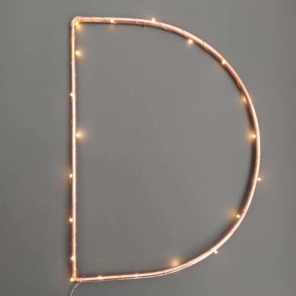 Copper Letter D handmade of recycled components by Emmet Bosonnet of Kopper Kreation in Dublin Ireland