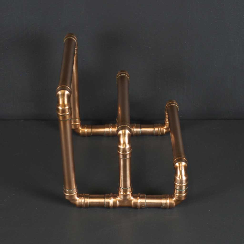 Copper Letter Holder handmade of recycled components by Emmet Bosonnet of Kopper Kreation in Dublin Ireland