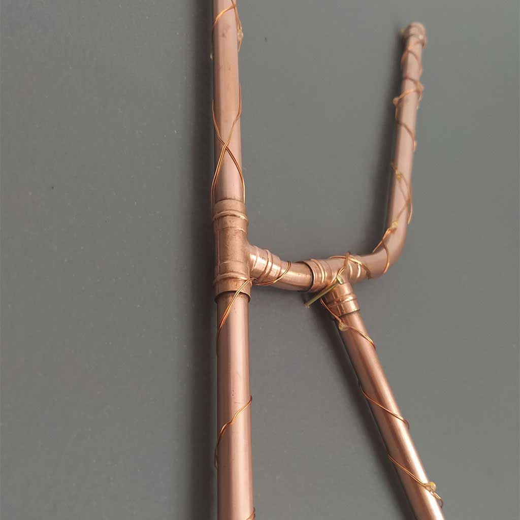 Copper Letter K handmade of recycled components by Emmet Bosonnet of Kopper Kreation in Dublin Ireland