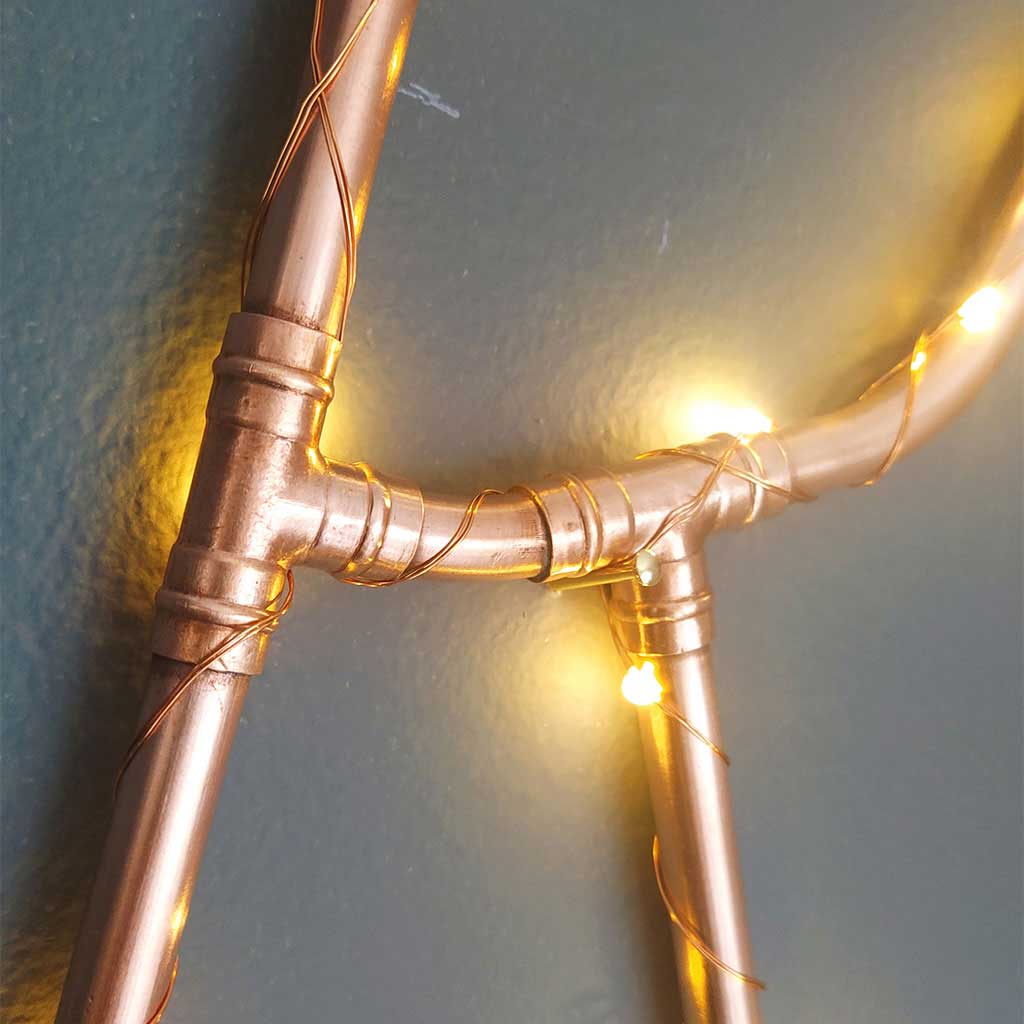 Copper Letter K handmade of recycled components by Emmet Bosonnet of Kopper Kreation in Dublin Ireland