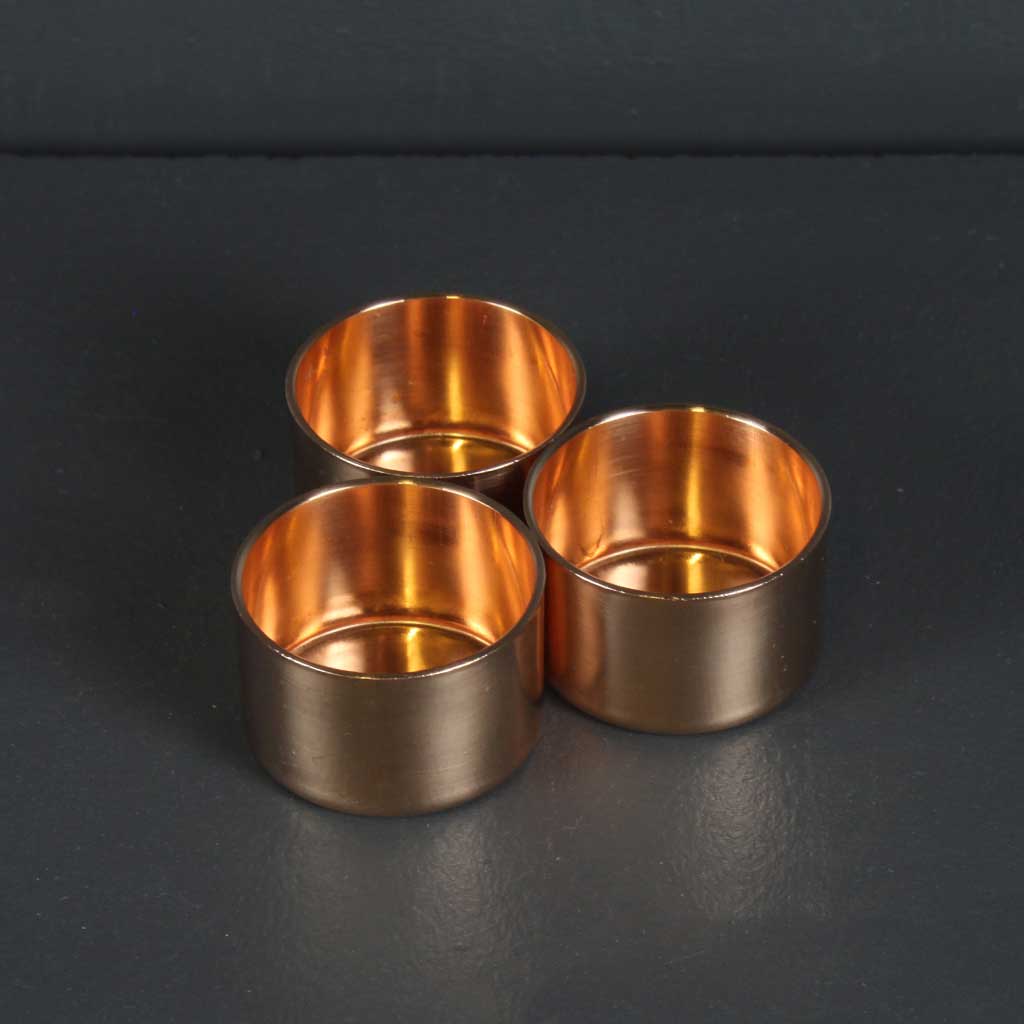 Copper Tea Light Holder x3 handmade of recycled components by Emmet Bosonnet of Kopper Kreation in Dublin Ireland