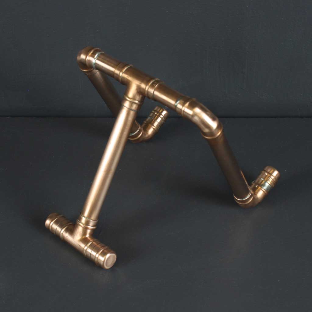 Copper iPad Stand handmade of recycled components by Emmet Bosonnet of Kopper Kreation in Dublin Ireland