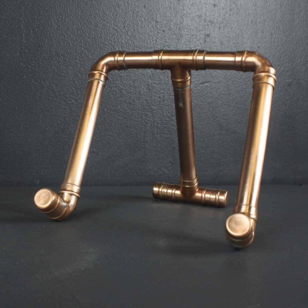 Copper iPad Stand handmade of recycled components by Emmet Bosonnet of Kopper Kreation in Dublin Ireland