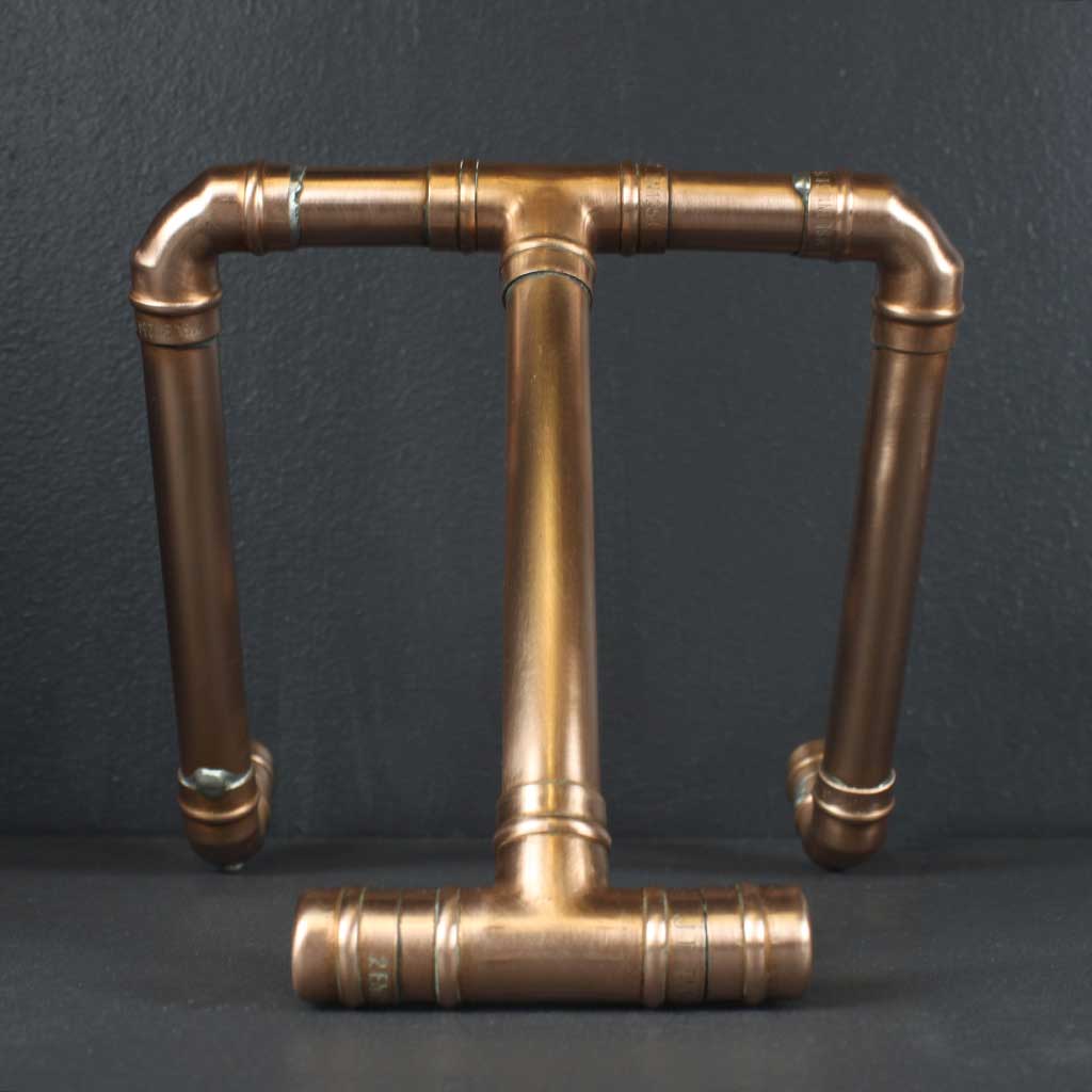 Copper iPad Stand handmade of recycled components by Emmet Bosonnet of Kopper Kreation in Dublin Ireland