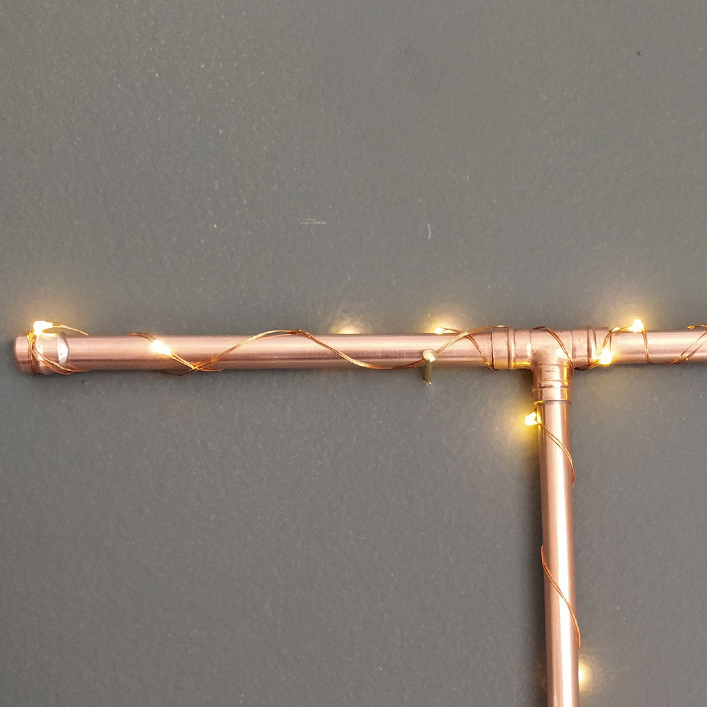 Copper Letter J handmade of recycled components by Emmet Bosonnet of Kopper Kreation in Dublin Ireland