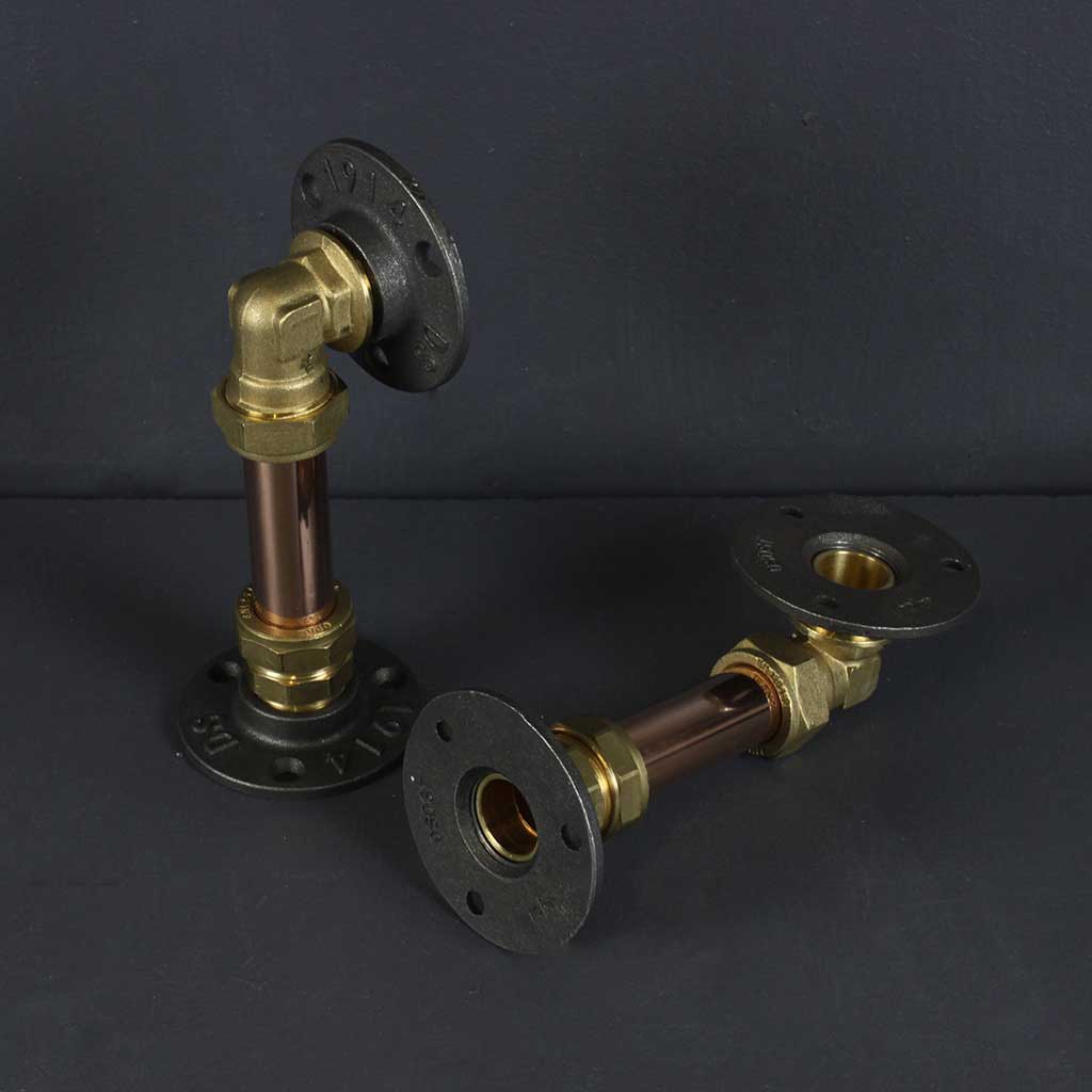 Industrial Book End Holders handmade of recycled components by Emmet Bosonnet of Kopper Kreation in Dublin Ireland