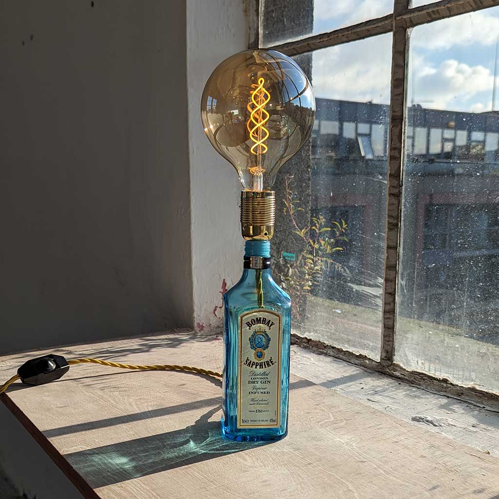Bombay Saphire Gin Bottle Lamp