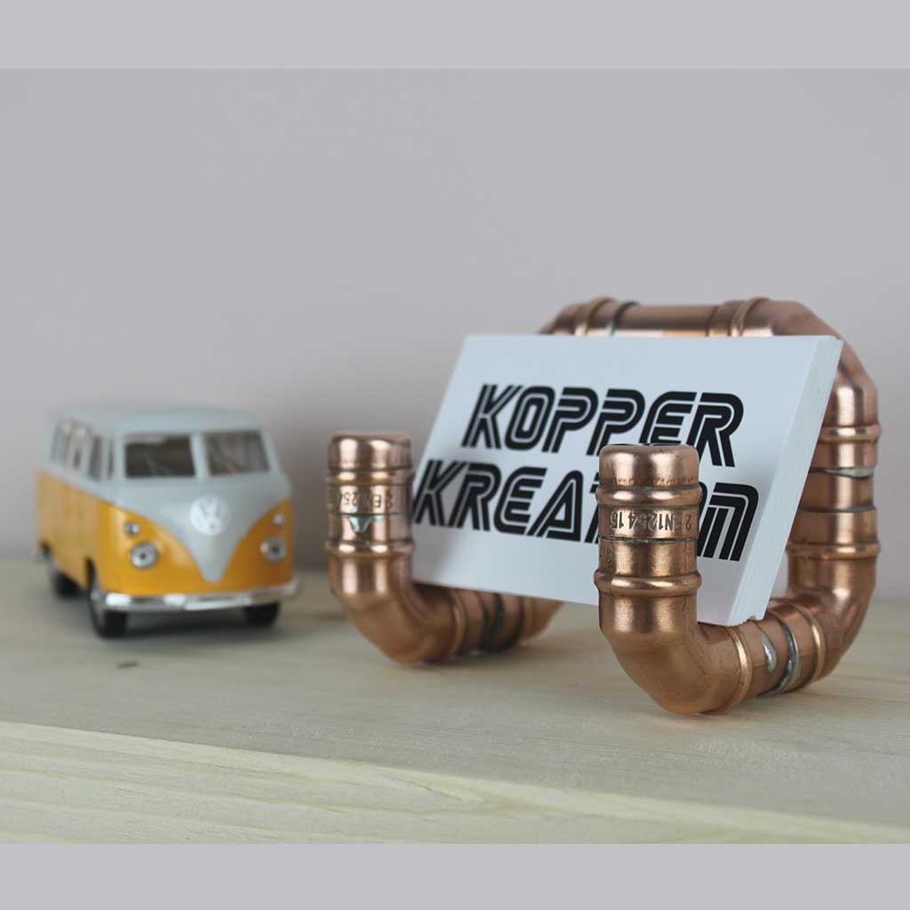 Copper Business Card Holder handmade of recycled components by Emmet Bosonnet of Kopper Kreation in Dublin Ireland