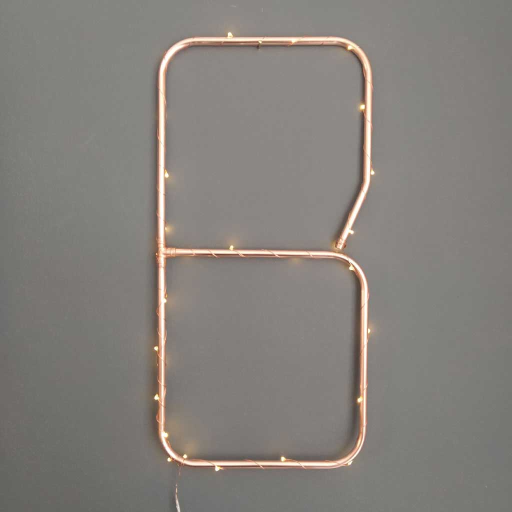 Copper Letter B handmade of recycled components by Emmet Bosonnet of Kopper Kreation in Dublin Ireland