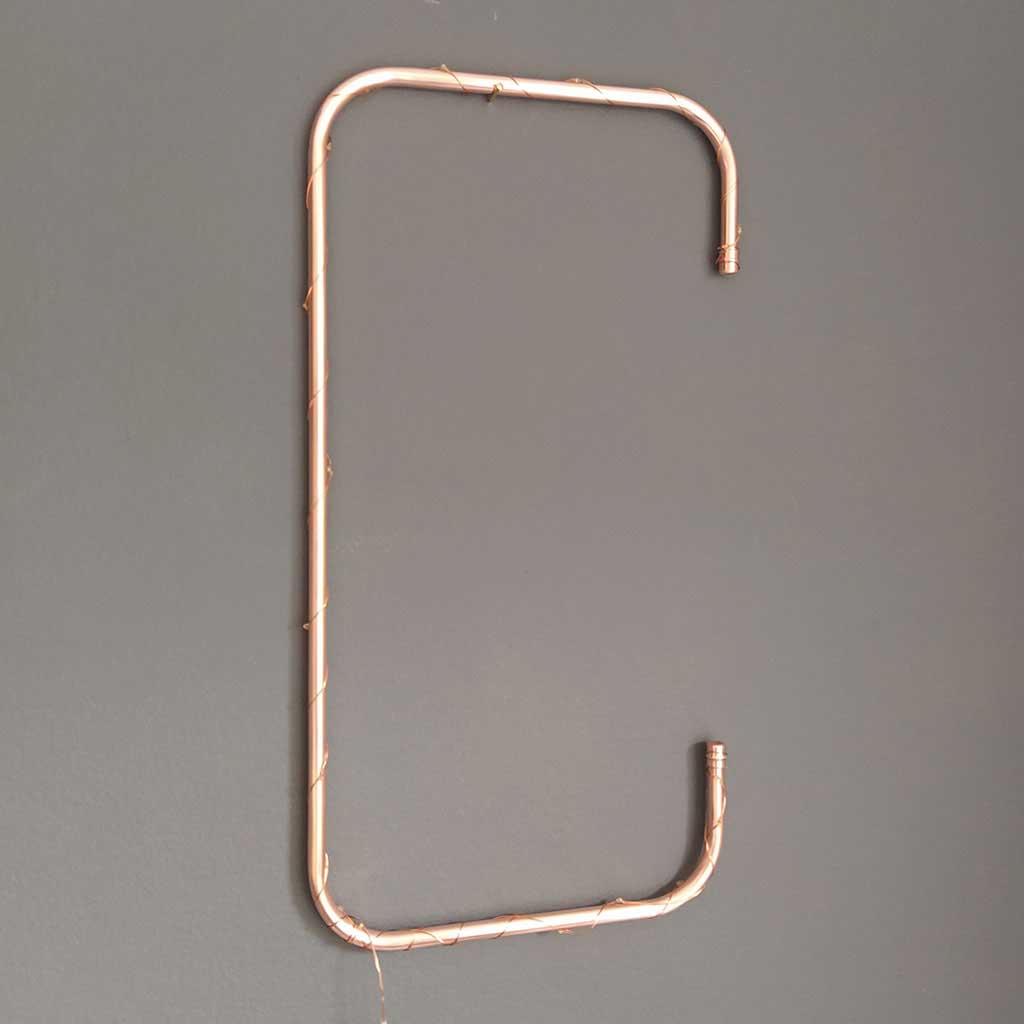 Copper Letter C handmade of recycled components by Emmet Bosonnet of Kopper Kreation in Dublin Ireland