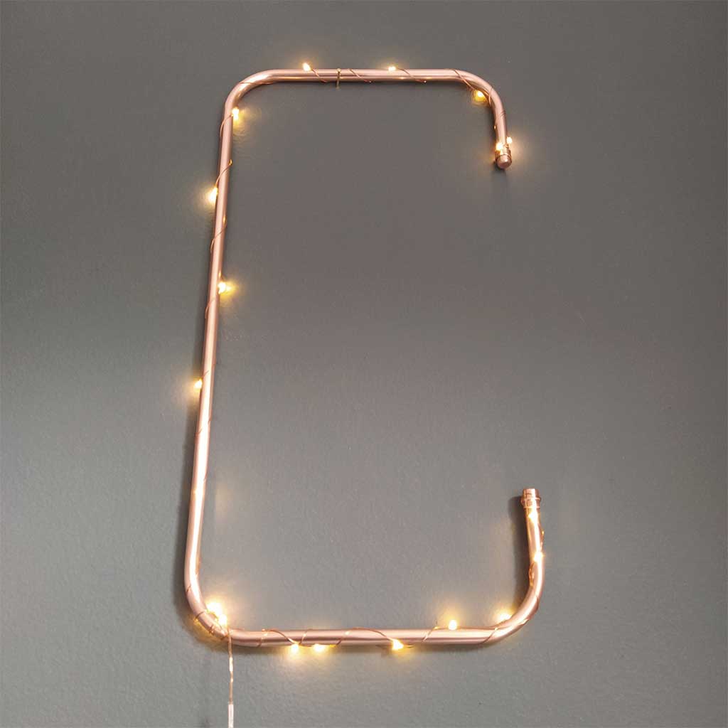 Copper Letter C handmade of recycled components by Emmet Bosonnet of Kopper Kreation in Dublin Ireland