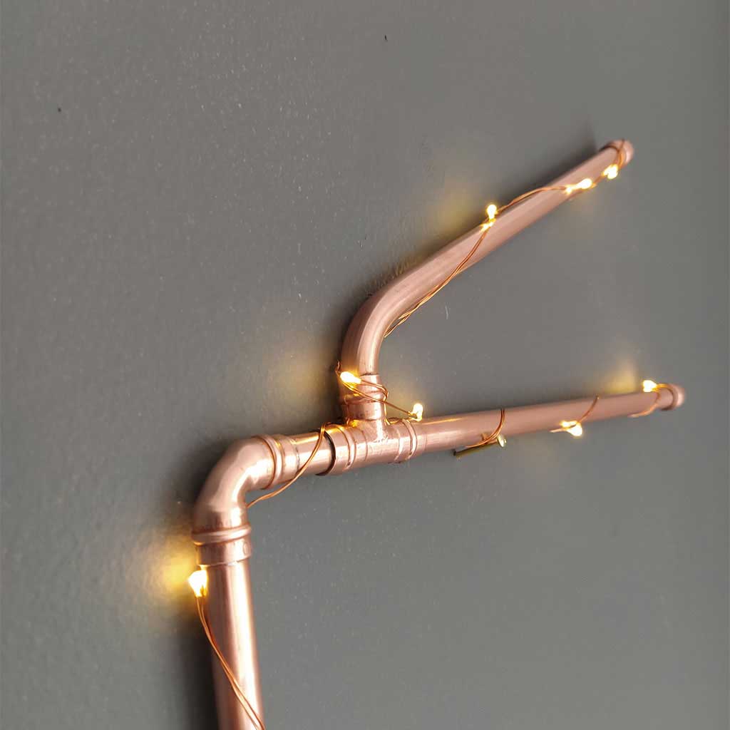 Copper Letter É handmade of recycled components by Emmet Bosonnet of Kopper Kreation in Dublin Ireland
