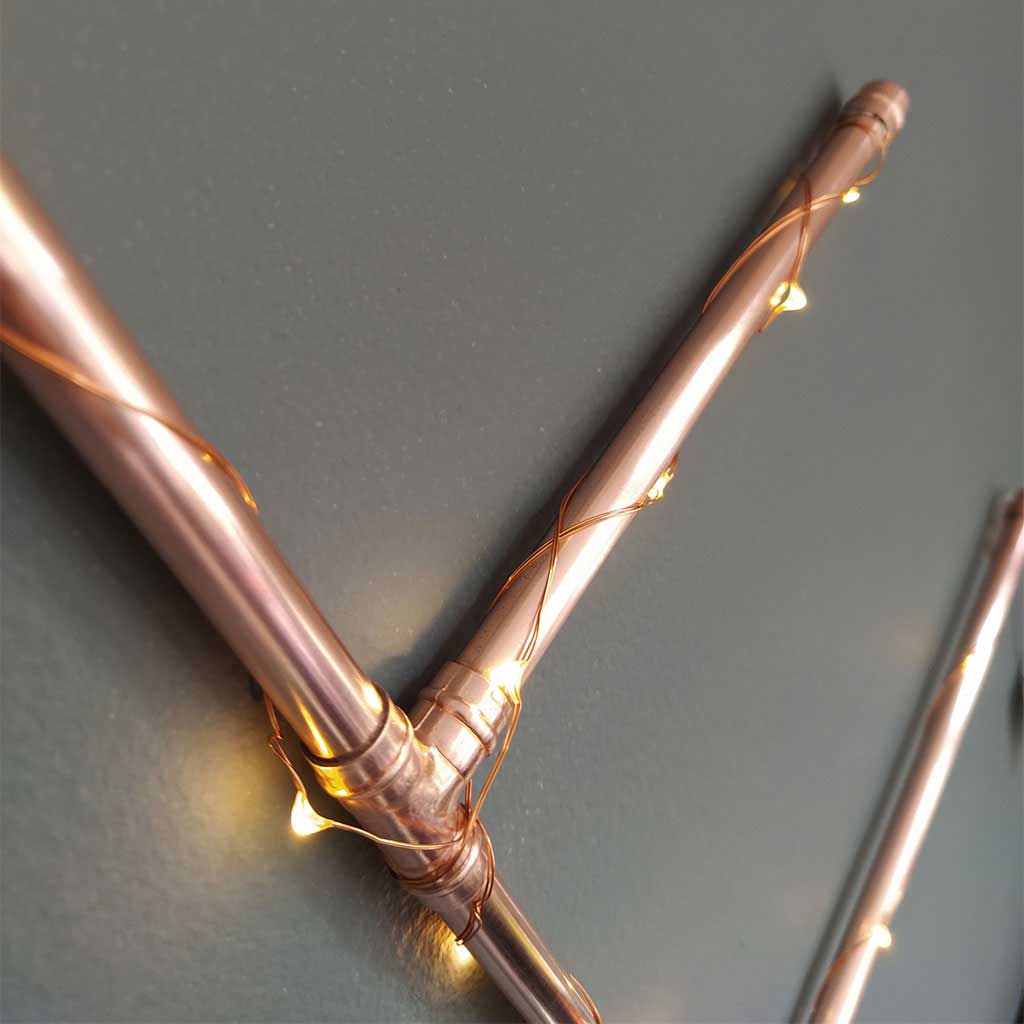 Copper Letter É handmade of recycled components by Emmet Bosonnet of Kopper Kreation in Dublin Ireland