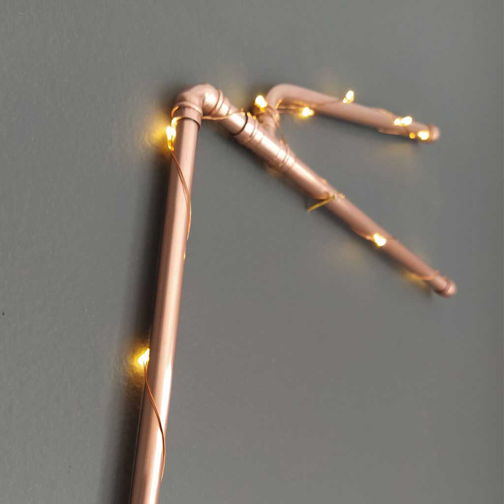 Copper Letter É handmade of recycled components by Emmet Bosonnet of Kopper Kreation in Dublin Ireland