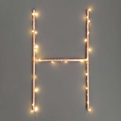 Copper Letter H handmade of recycled components by Emmet Bosonnet of Kopper Kreation in Dublin Ireland