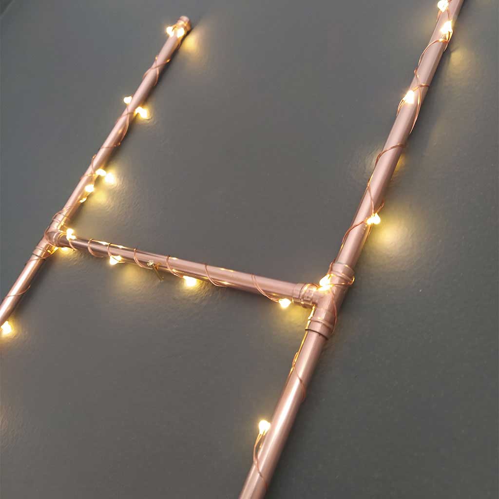 Copper Letter H handmade of recycled components by Emmet Bosonnet of Kopper Kreation in Dublin Ireland