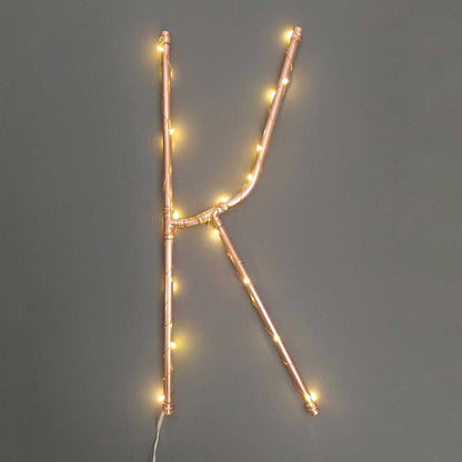 Copper Letter K handmade of recycled components by Emmet Bosonnet of Kopper Kreation in Dublin Ireland