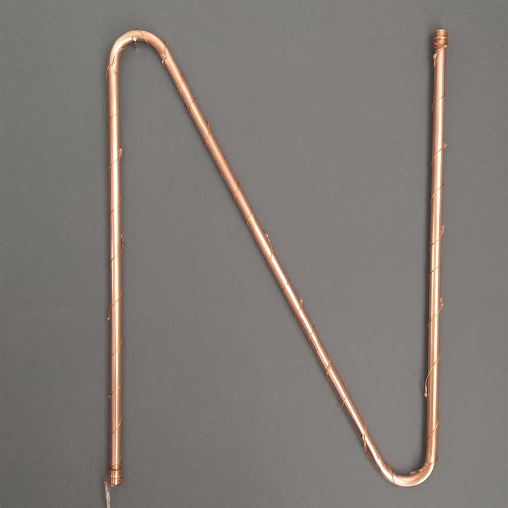 Copper Letter N handmade of recycled components by Emmet Bosonnet of Kopper Kreation in Dublin Ireland