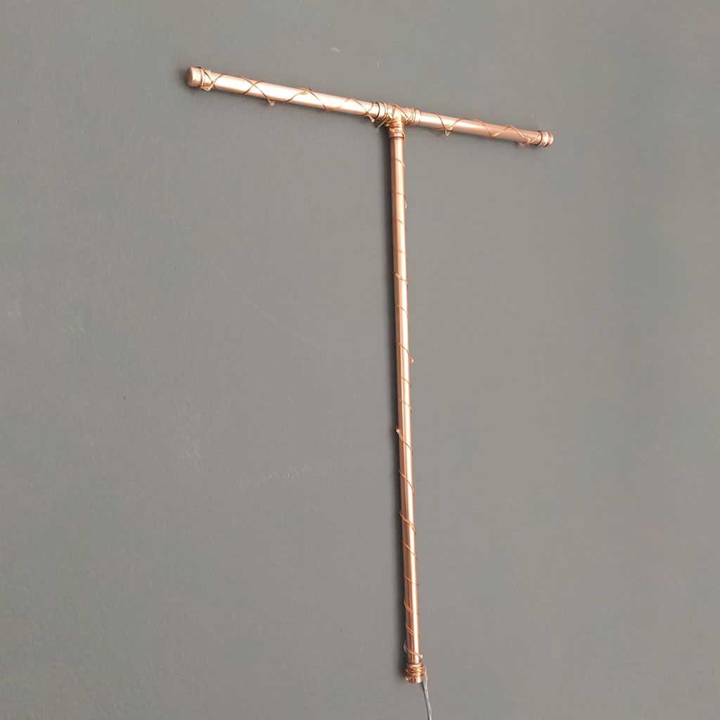 Copper Letter T handmade of recycled components by Emmet Bosonnet of Kopper Kreation in Dublin Ireland
