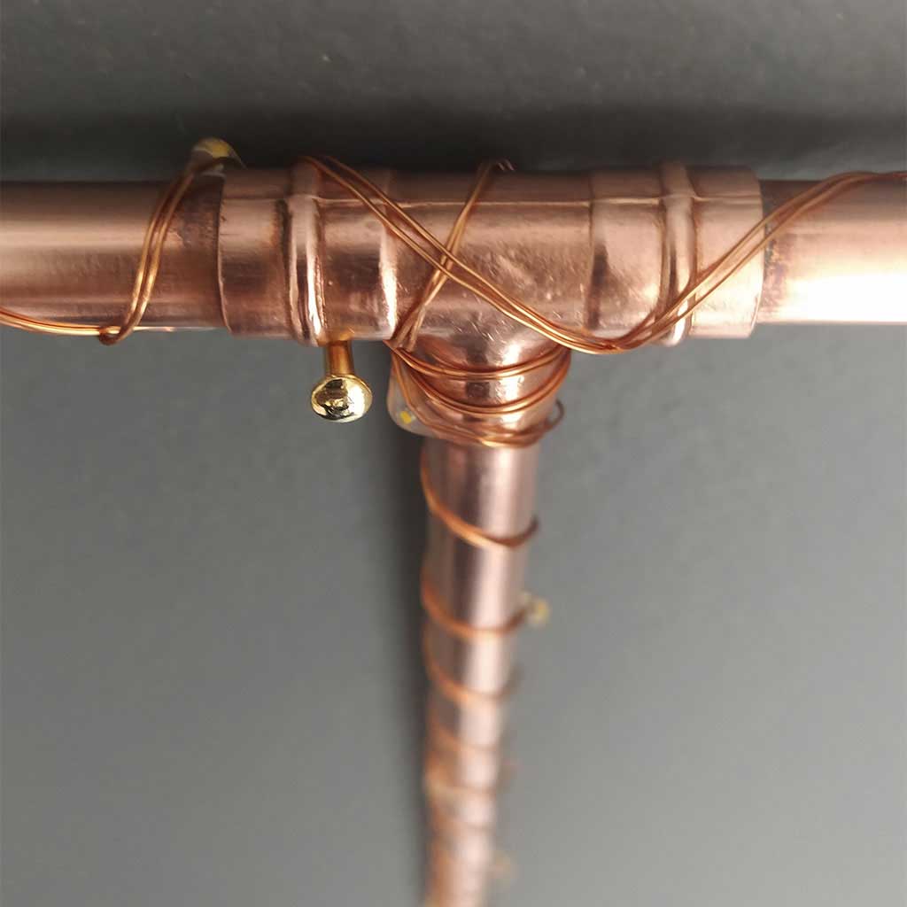 Copper Letter T handmade of recycled components by Emmet Bosonnet of Kopper Kreation in Dublin Ireland