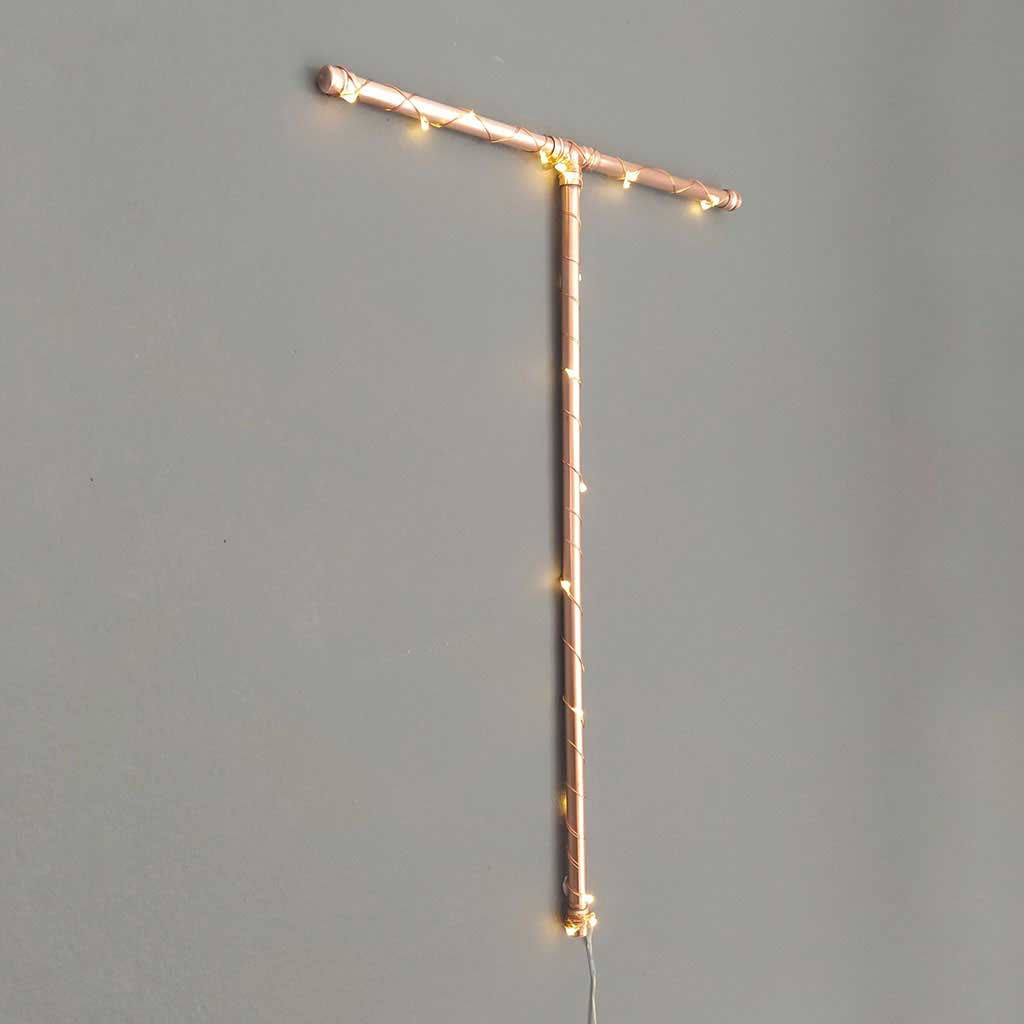 Copper Letter T handmade of recycled components by Emmet Bosonnet of Kopper Kreation in Dublin Ireland
