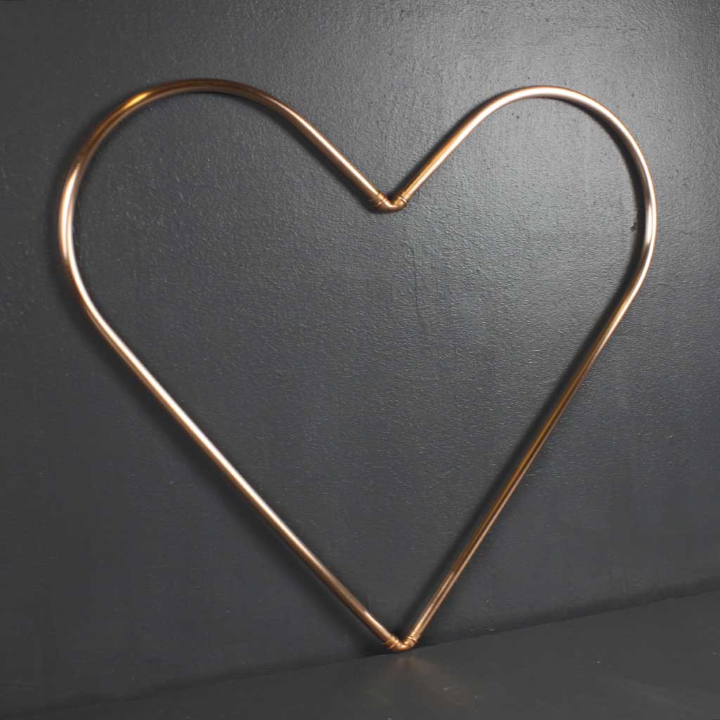 Copper Love Heart handmade of recycled components by Emmet Bosonnet of Kopper Kreation in Dublin Ireland