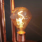Geo copper lamp handmade by Emmet Bosonnet from recycled materials in Dublin Ireland