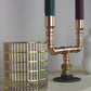 Duo Candelabra copper handmade of recycled components by Emmet Bosonnet of Kopper Kreation in Dublin Ireland