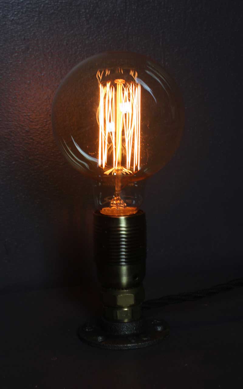 Flange-Lamp-with-straight-incandescent-bulb-by-Emmet-Bosonnet-of-Kopper-Kreation-in-Dublin-Ireland