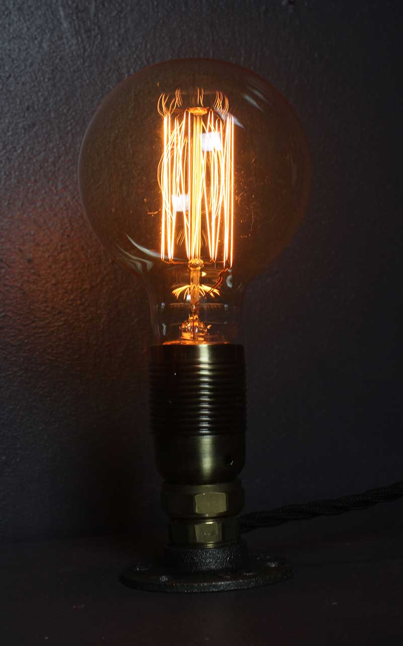 Flange-Lamp-with-straight-incandescent-bulb-by-Emmet-Bosonnet-of-Kopper-Kreation-in-Dublin-Ireland