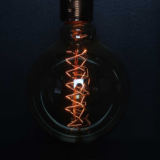 Large Spiral Incandescent Light Bulb by Emmet Bosonnet of Kopper Kreation in Dublin Ireland