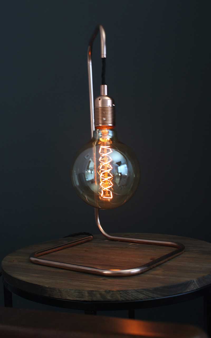 Large-Square-Based-Copper-Lamp-spiral-incandescent-bulb-by-Emmet-Bosonnet-of-Kopper-Kreation-in-Dublin-Ireland