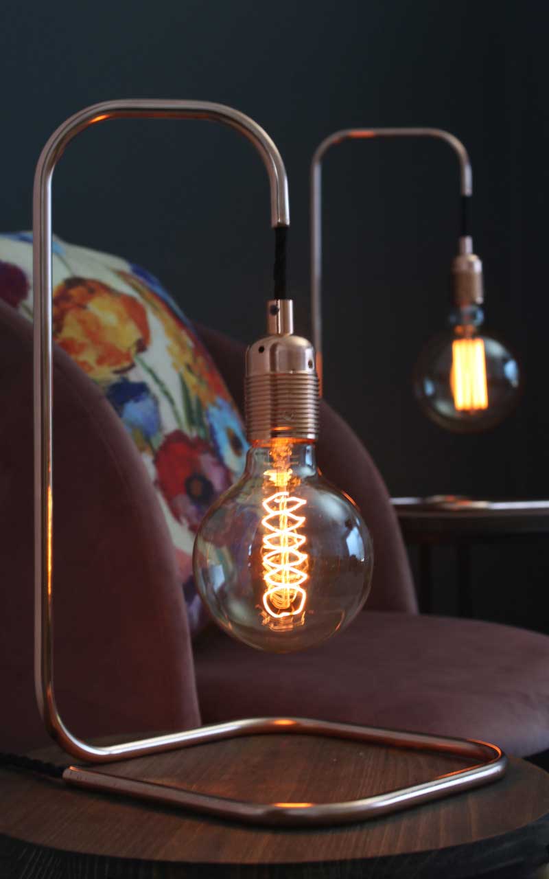 Large-Square-Based-Copper-Lamp-spiral-incandescent-bulb-by-Emmet-Bosonnet-of-Kopper-Kreation-in-Dublin-Ireland